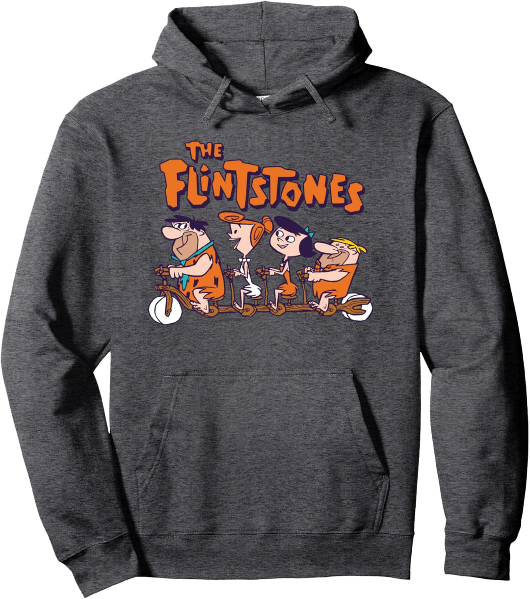 The Flintstones Fred Wilma Betty Barney on Bike Pullover Hoodie