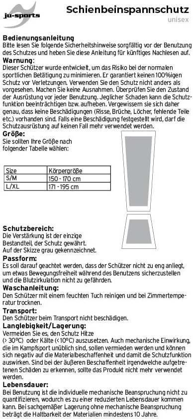 Ju-Sports Schienbein-Spannschutz, PU I Vorgebogener Schienbeinschoner Spannschutz I Gut für Kampfspo