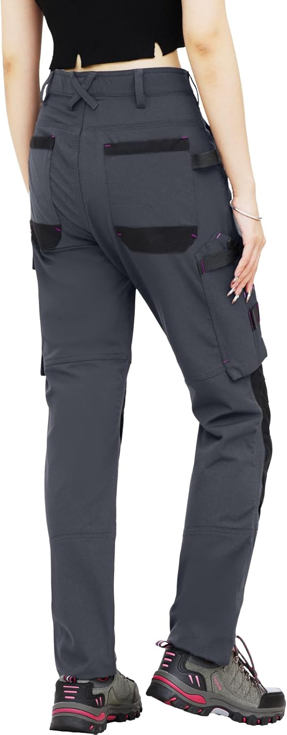 WORK IDEA Damen Slim-Fit Stretch Arbeitshose: Kritische Stoffbereiche aus Cordura – strapazierfähige