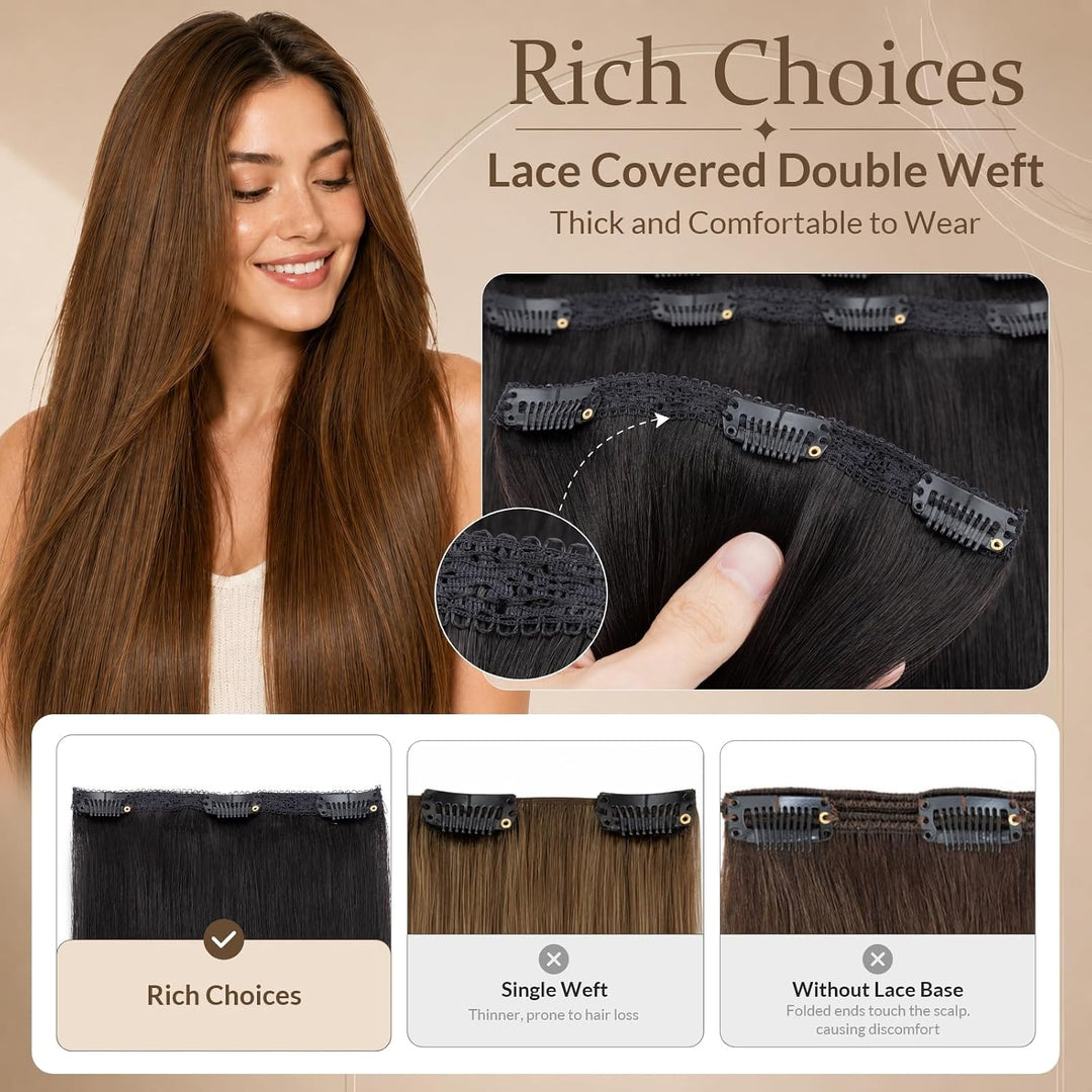 Rich Choices Clip in Extensions Echthaar Extensions Clip in Haarverlängerung Echthaar Remy Human Hai