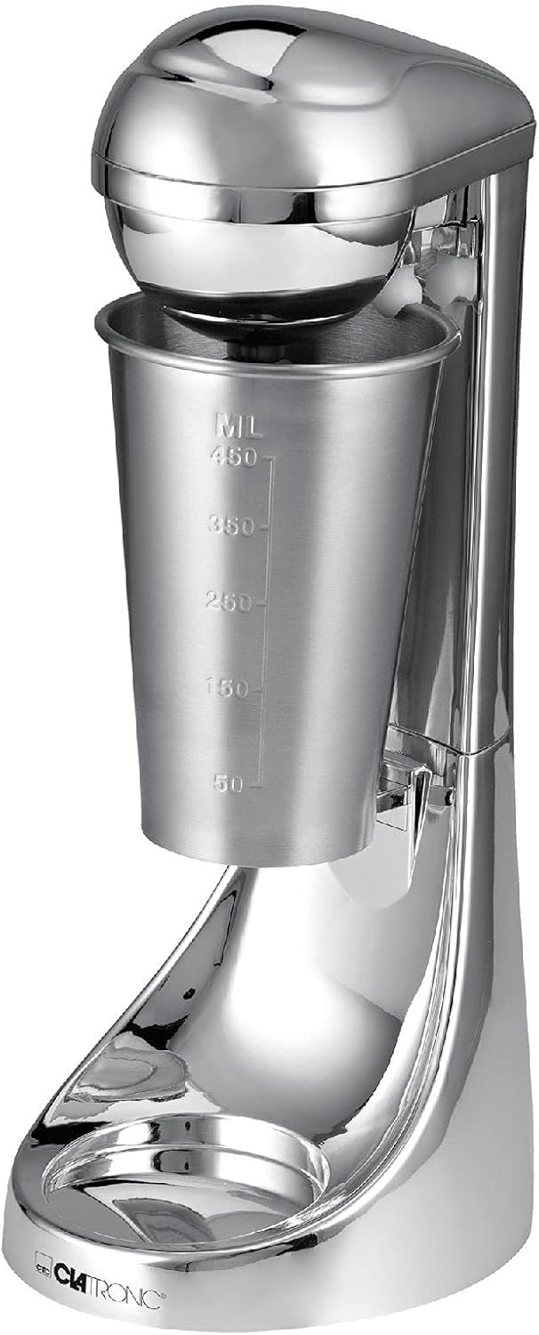 2in1 Barmixer Milchaufschäumer Edelstahl Becher Standmixer Mixbehälter 450 ml (Mixer, 65 Watt, Milch
