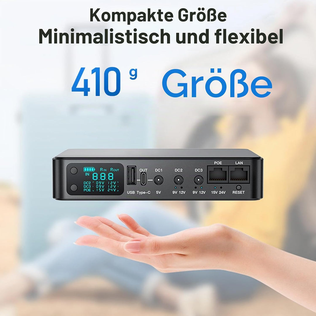 UPS -Stromversorgung 18000 -mAh UPS Battery Backup für Überwachungskameras Router Fingerabdruckscann