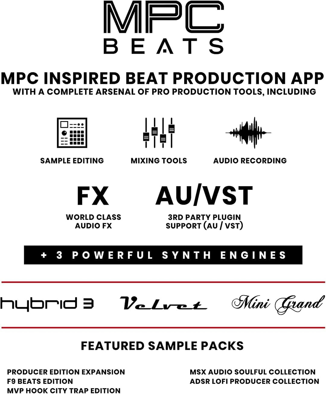 AKAI Professional MPK Mini MK3 Schwartz und M-Audio HDH40 – 25-Tasten USB MIDI Keyboard Controller,