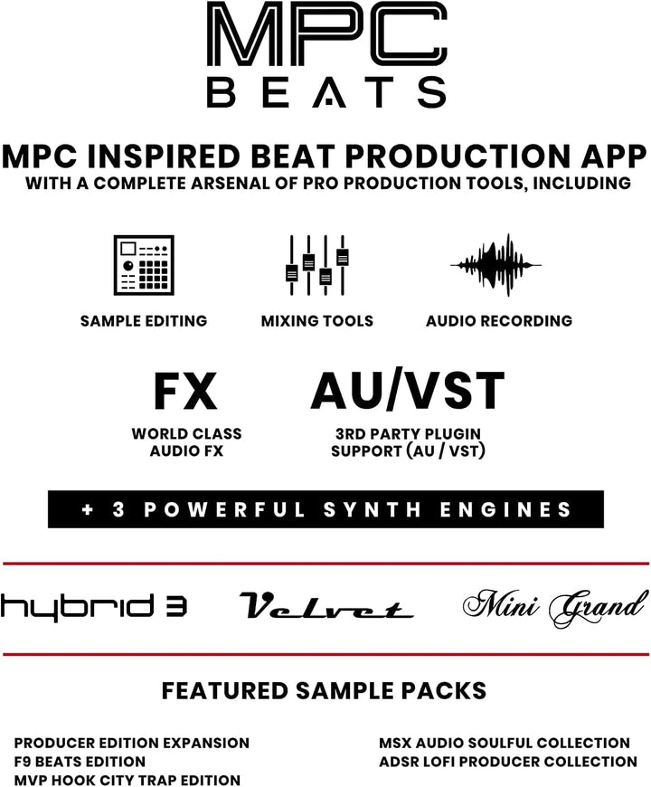 AKAI Professional MPK Mini MK3 Schwartz und M-Audio HDH40 – 25-Tasten USB MIDI Keyboard Controller,