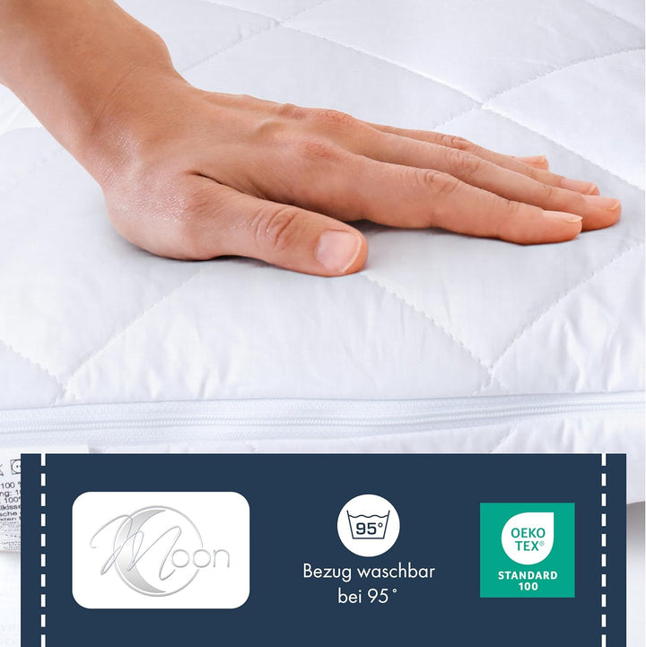 Moon - Seitenschläferkissen mit Viscoschaum Flocken - extra fest mit 1500g - mit Memory-Effekt - 95°