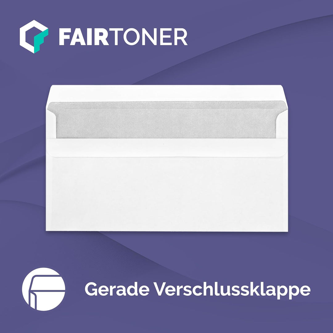 FairToner Briefumschläge DIN lang mit Fenster (1.000 Stück) selbstklebend, Fensterbriefumschläge 22