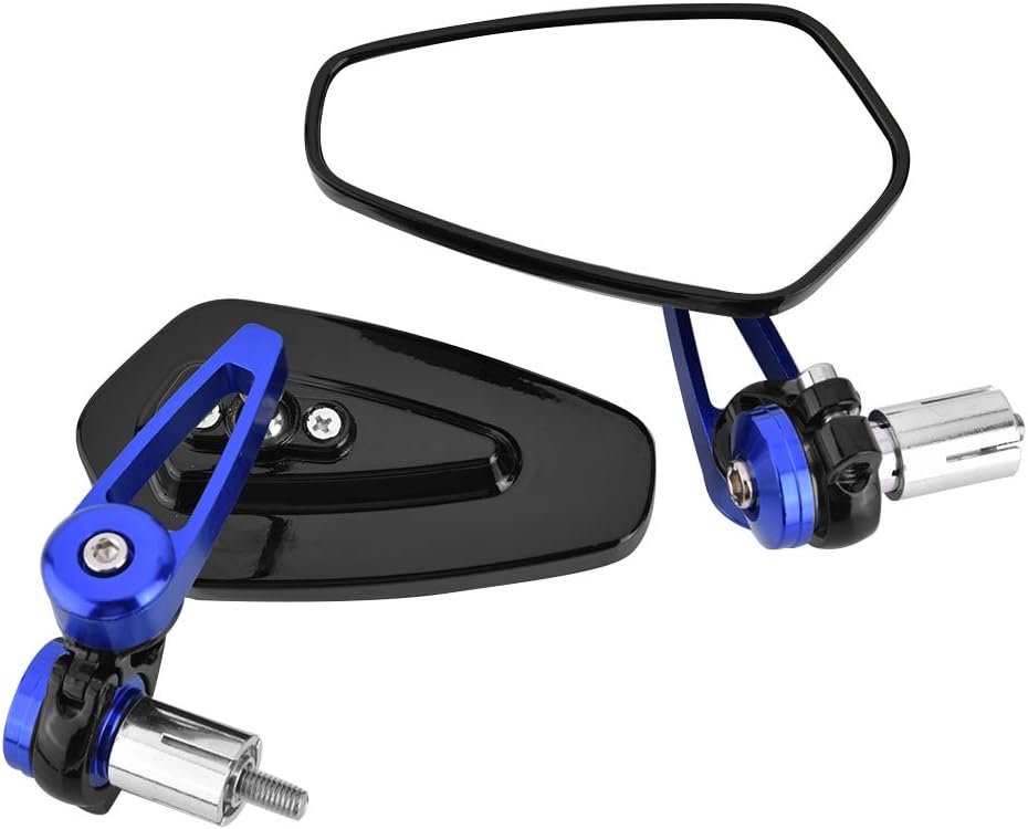 Motorrad Rückspiegel, Universal Motorrad Aluminiumlegierung 7/in 22mm Lenkerendseite Rückspiegel(Bla