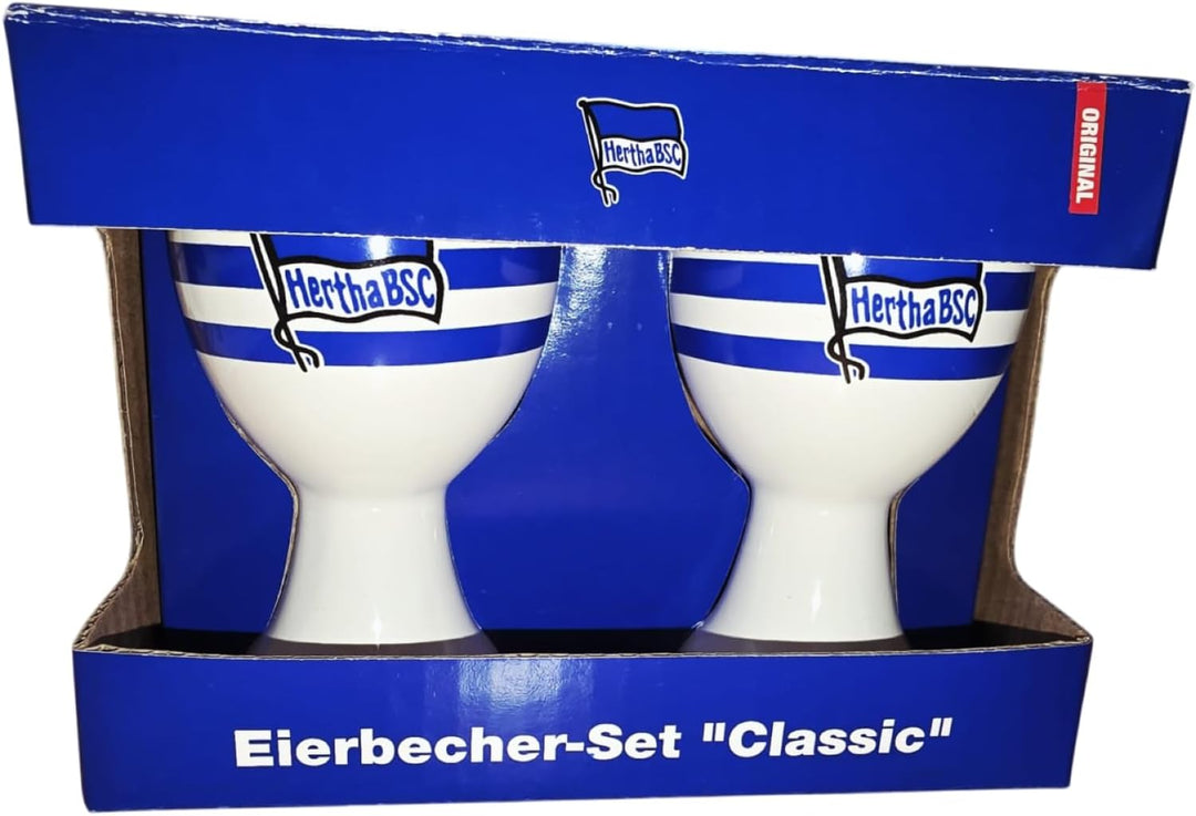 Hertha BSC Berlin Eierbecher - Logo - blau-weiss 2er-Set - plus Lesezeichen I love Berlin