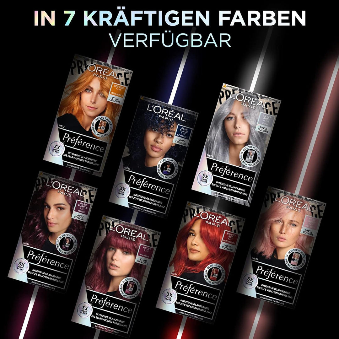 L'Oréal Paris Intensive dauerhafte Haarfarbe, Bis zu 8 Wochen glänzendes Haar und intensive Farbe, P