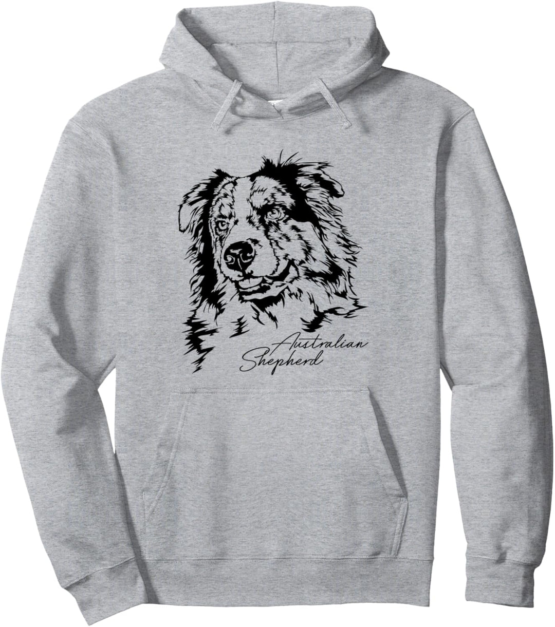 Australian Shepherd Aussie Hund Hundeportrait Wilsigns Pullover Hoodie
