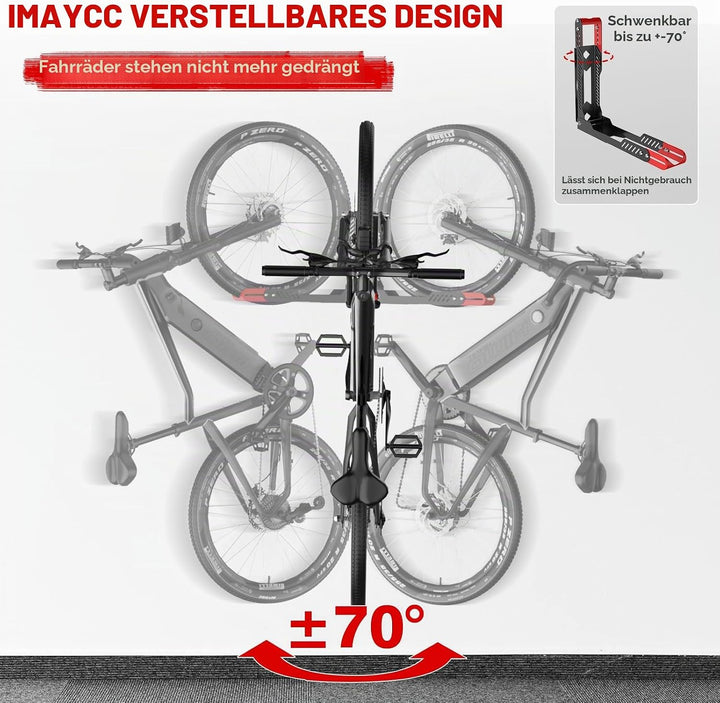 IMAYCC Upgrade-Version Schwenkbare Fahrrad Wandhalterung, Fahrradhalterung Wand ohne schweres Heben,