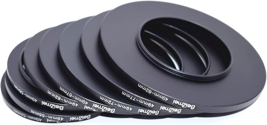 8Stück Kamera Objektiv Filter Ring Kompatibel für 49mm Kamera Objektiv,49-52/49-55/49-58/49-62/49-67