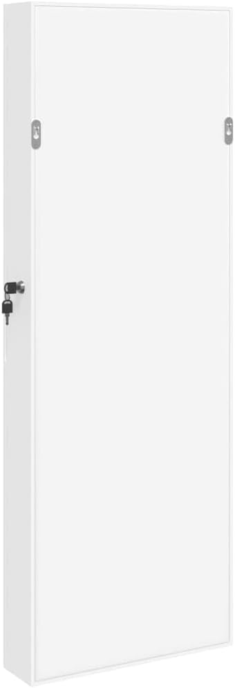 vidaXL Schmuckschrank mit Spiegel Wandmontage Weiss 37,5x10x106 cm 37.5 x 10 x 106 cm Weiss, 37.5 x