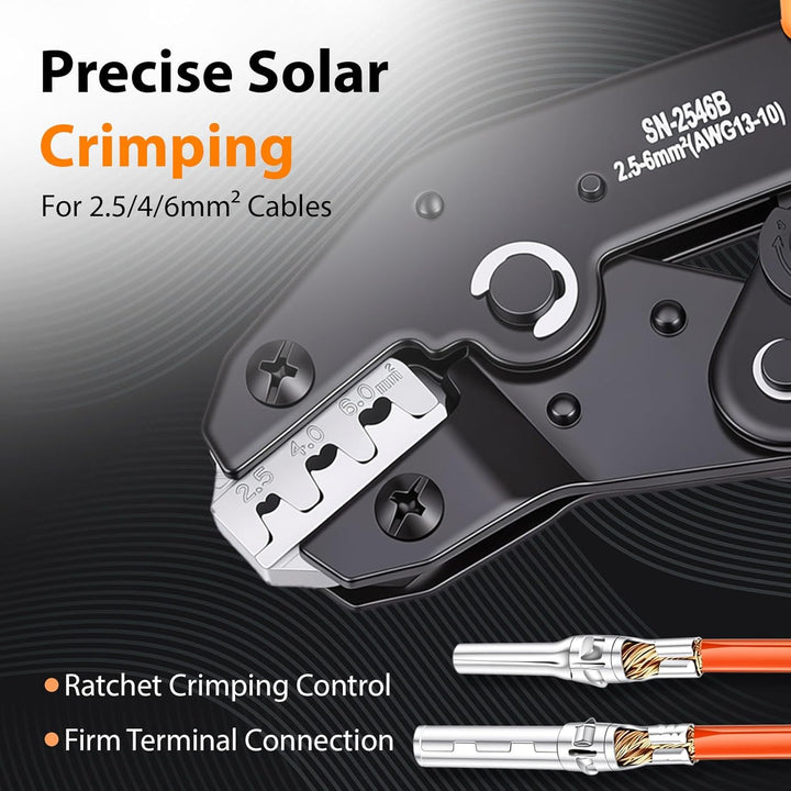 12 Paar PV Stecker mit Crimpzange für 2,5/4/6 mm² Solarkabel, Wasserdichte Steckverbinder, Robuste R