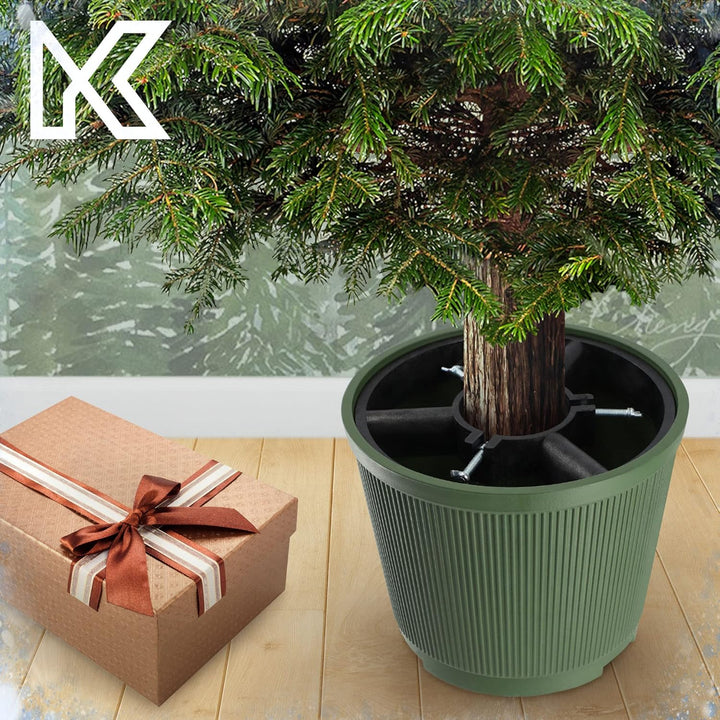 KADAX Weihnachtsbaumständer, Christbaumständer aus recycelten Kunststoff, Tannenbaumständer für eine