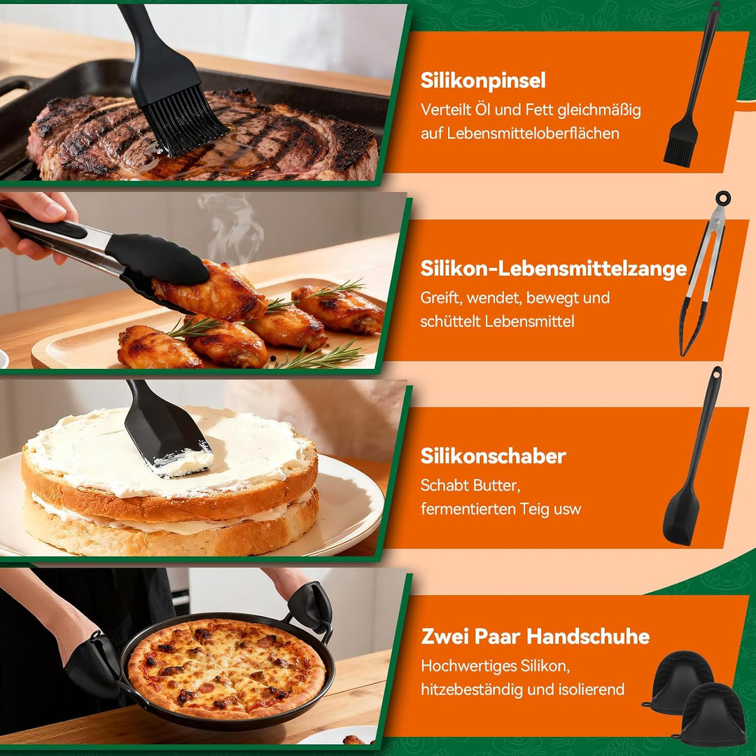 27 Artikel Heissluftfritteuse Zubehör für Ninja 9.5L Air Fryer DZ400EU, DZ400EUSTGD/AF400EU, AF400EU