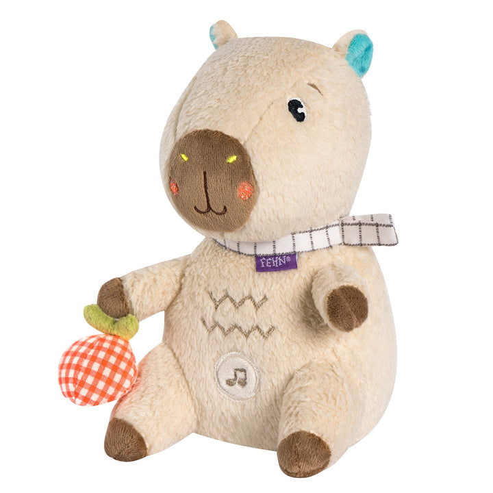 Fehn Einschlafhilfe Capybara Clara – Kuscheltier – Soundmodul & Cry-Sensor | Spieluhr mit entnehmbar