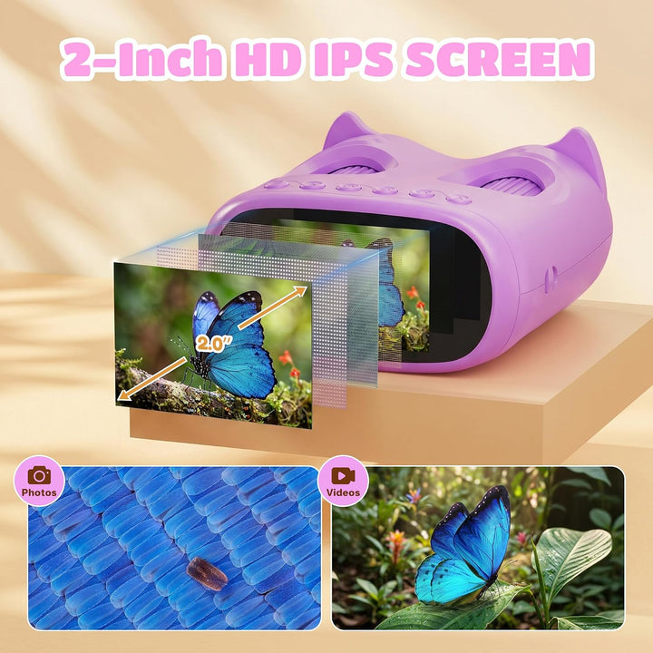 1000X Digital Mikroskop für Kinder Pocket: 2-in-1 Lupe &amp; 10X Teleskop - Geschenk für Jungen Mädchen