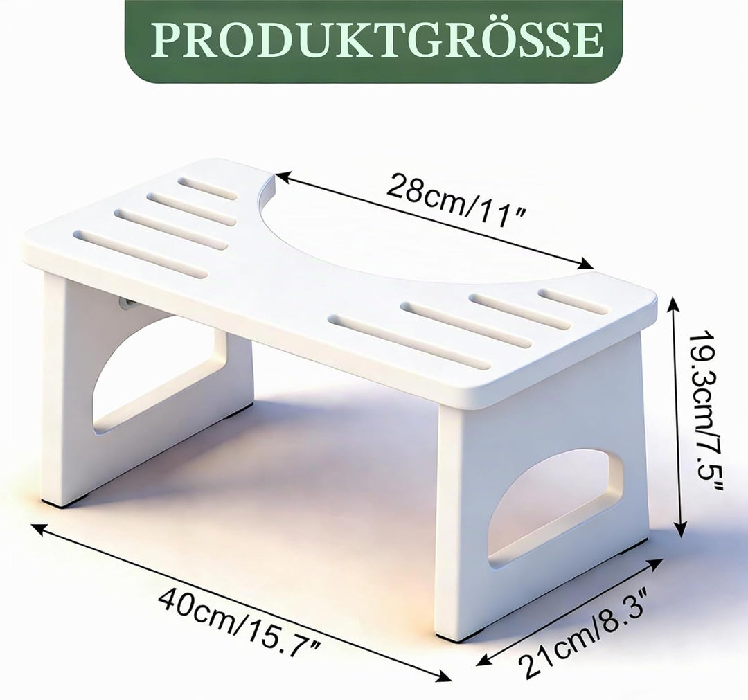 RayLove Physiologischer Toilettenhocker aus Holz, Klappbarer Toilettenhocker aus Holz, 35 Grad strap