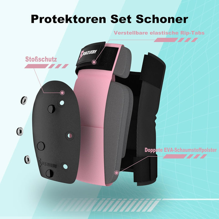 Forzueby Knieschoner, Ellbogenschützer und Handgelenkschützer für Erwachsene&Kinder Protektoren Set,