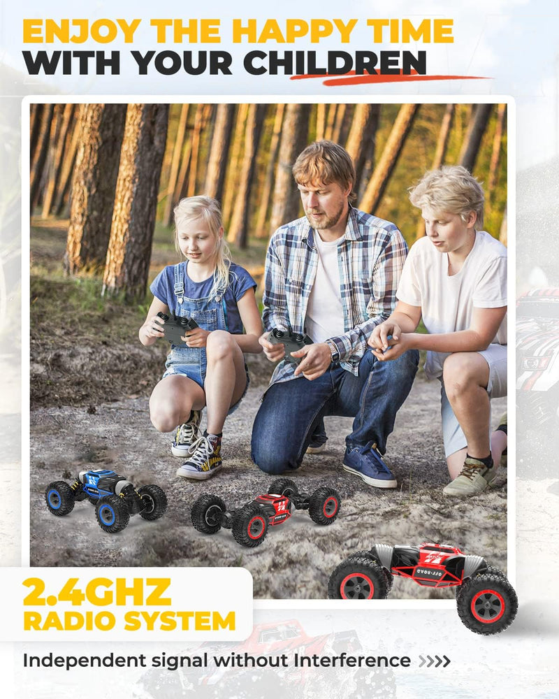 BEZGAR TD141 Ferngesteuertes Auto - 4WD 2.4GHz RC Auto für Kinder, Verwandeln Auto Spielzeug Stunt c