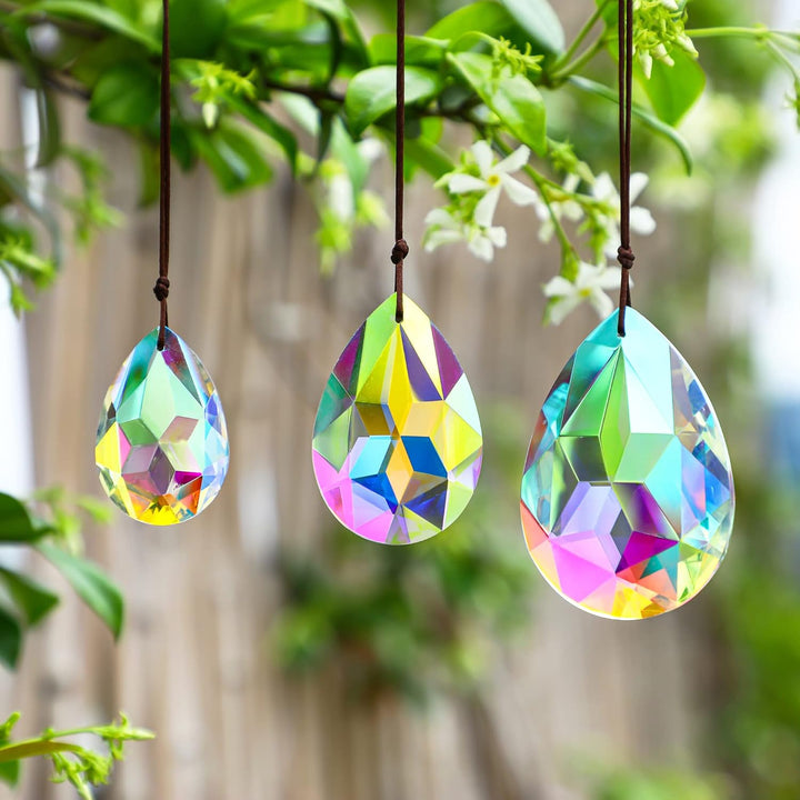H&D HYALINE & DORA 3 Stück 50/63/76 mm Kristallprismen Kronleuchter Bunte Bauhinia Ornament Anhänger