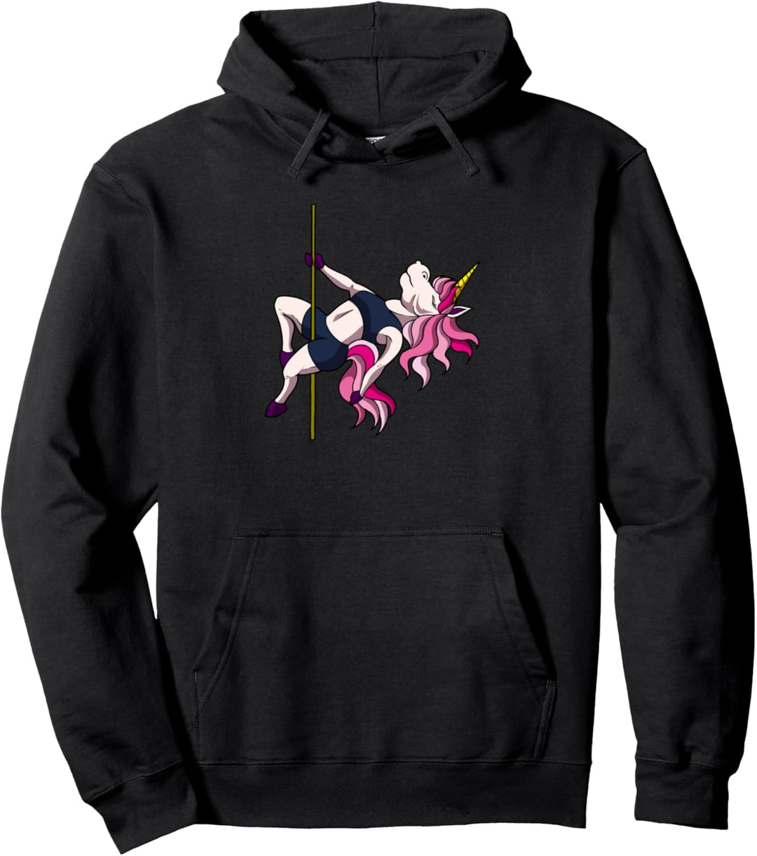 Einhorn an der Pole Dance Stange - Pole Fitness Pullover Hoodie