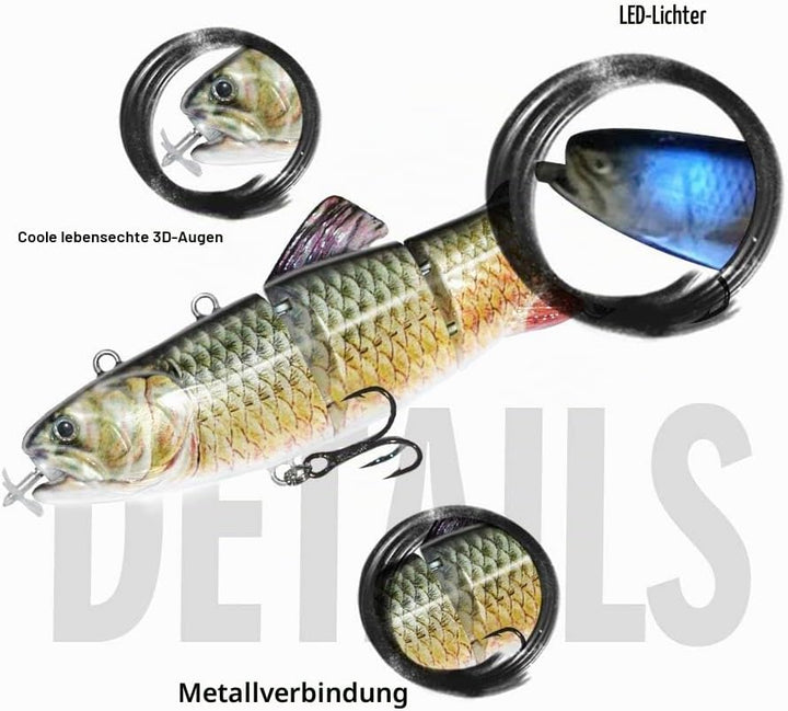 ods lure Robotic Schwimmköder USB wiederaufladbar Fischköder mit LED Licht Elektrischer Angelköder m