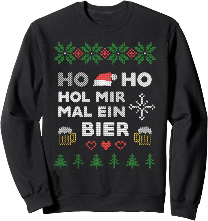 Ho Ho Hol mir mal ein Bier: Lustiges Ugly Christmas Geschenk Sweatshirt