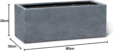 ESCHBACH® Pflanzkübel Box 80 Stein Grau Rechteckig * 80 x 30 x 30 cm * 10 Jahre Garantie 80x30x30, 8