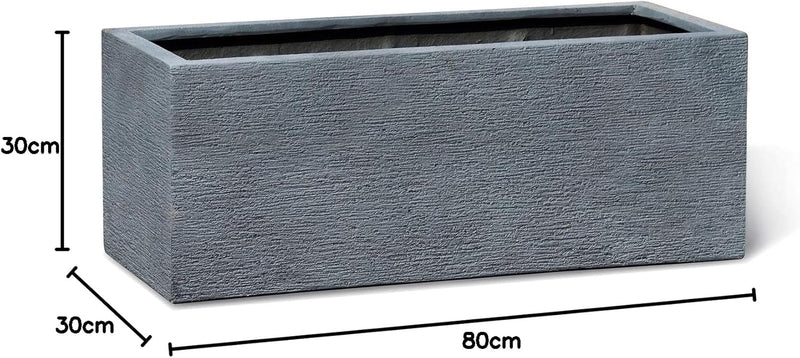ESCHBACH® Pflanzkübel Box 80 Stein Grau Rechteckig * 80 x 30 x 30 cm * 10 Jahre Garantie 80x30x30, 8