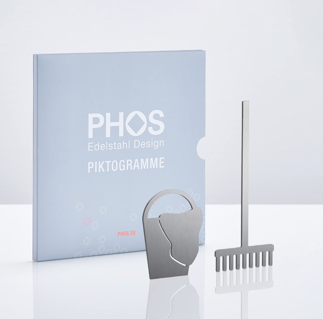 PHOS Design, P3801, Piktogramm Putzraum Abstellkammer Abstellraum Schild, 11 x 9,6 cm, Edelstahl geb