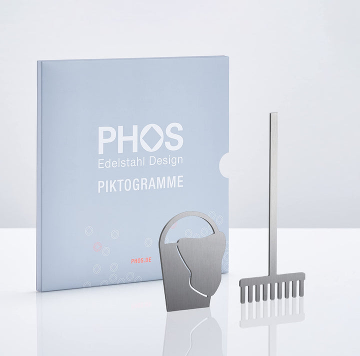 PHOS Design, P3801, Piktogramm Putzraum Abstellkammer Abstellraum Schild, 11 x 9,6 cm, Edelstahl geb