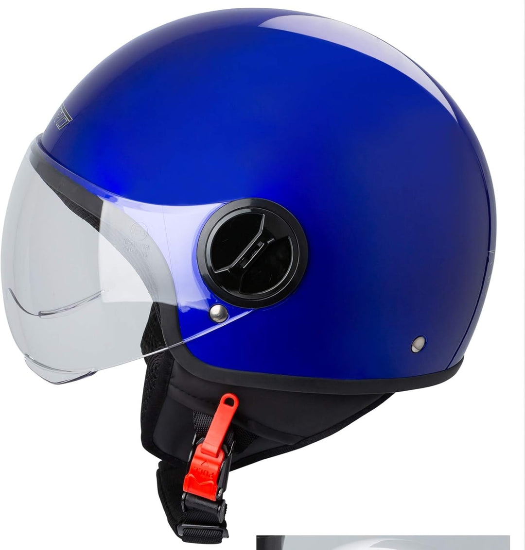 Motorradhelm Motorrad Roller Jet Helm Demi Avio Viser Homologiert SonicMoto 57 Blau, 57 Blau