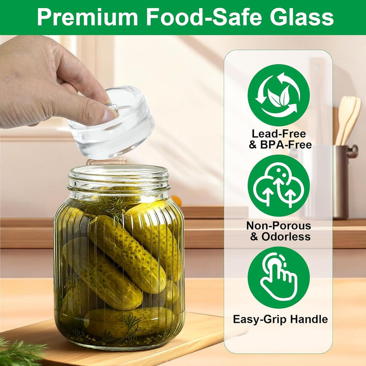 4 Stück Fermentiergewichte Ø7cm, Glasgewichte zum Fermentieren, robuste Fermentationsgewichte & Glas