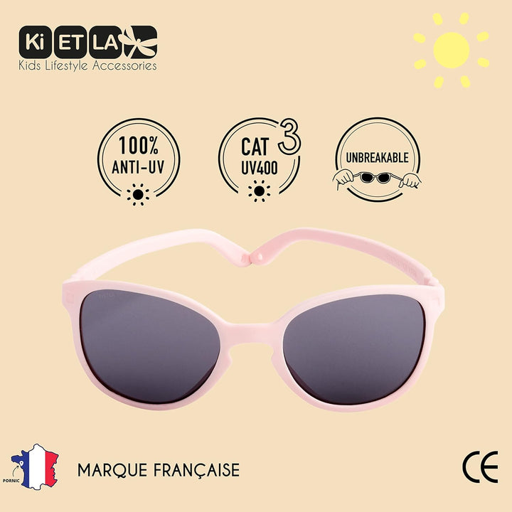 Ki ET LA Unisex-Kinder Gafa de Sol años Sonnenbrille Little Kids 2-4 Jahre Blush Wayfarer, Rosa Clar