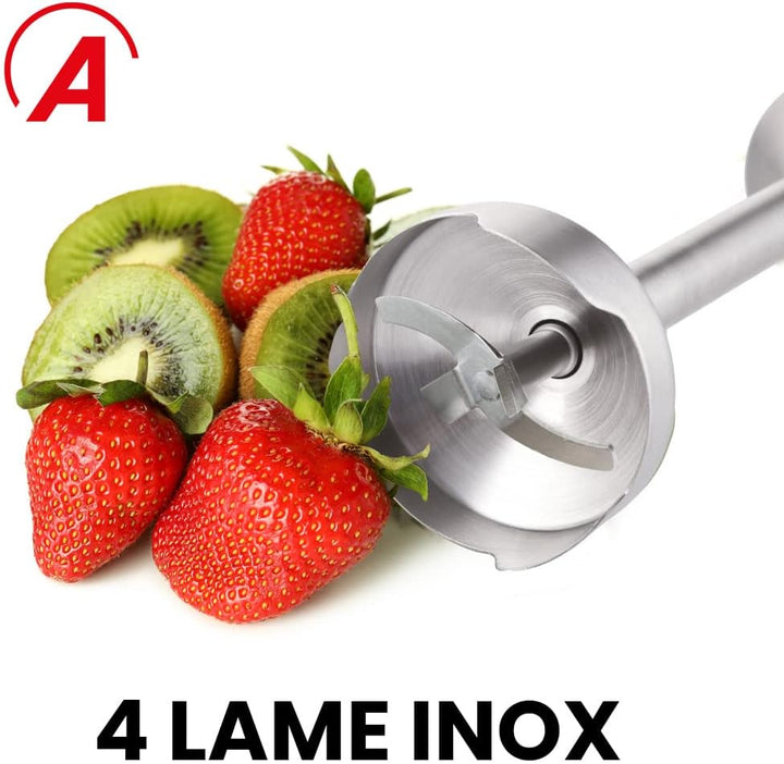 ARDES - ARMIX02 Professioneller Stabmixer NEO Professional - Mixer mit 4 Klingen und Edelstahlbein -