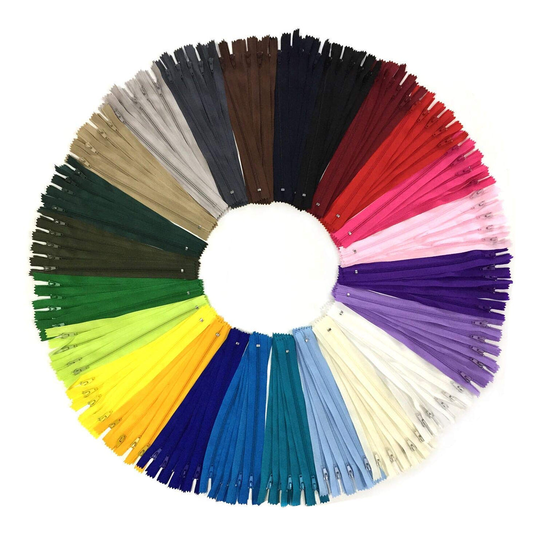 DOITEM Reissverschluss, 24 Farben Nylon Reissverschlüsse, 20cm lang, 2.5cm breit für Kleidung Tasche