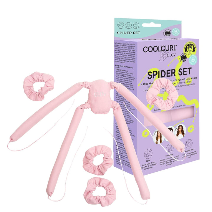 Glov Coolcurl Spider Hitzefreier Lockenstab für Kurzes Haar in Pink Kreiert Voluminöse Locken Komfor