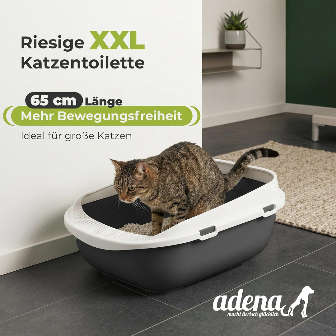 XXL Jumbo Katzentoilette Schale 65 cm anthrazit inkl. Schaufel, anthrazit