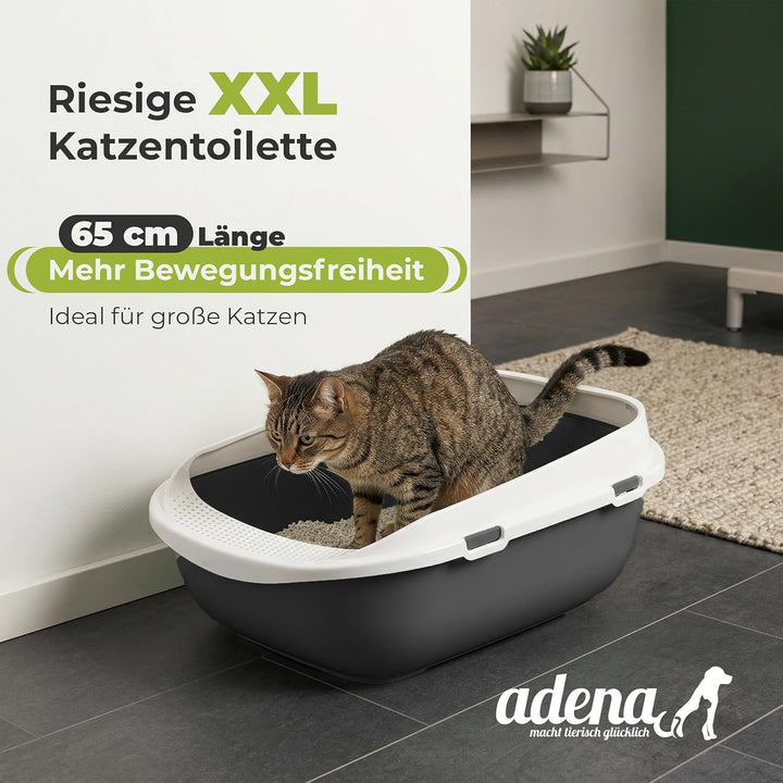 XXL Jumbo Katzentoilette Schale 65 cm anthrazit inkl. Schaufel, anthrazit