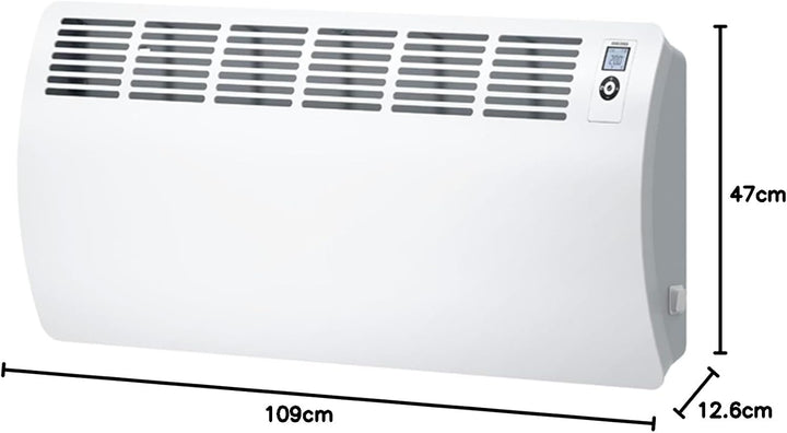 STIEBEL ELTRON Wandkonvektor CON 30 Premium, 3 kW für ca. 35 m², VDE geprüft, LC-Display, Wochentime