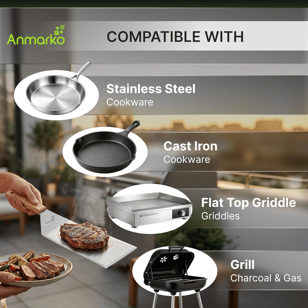 Exklusives Grillwender Set Wooden Handle Set (Tongs And