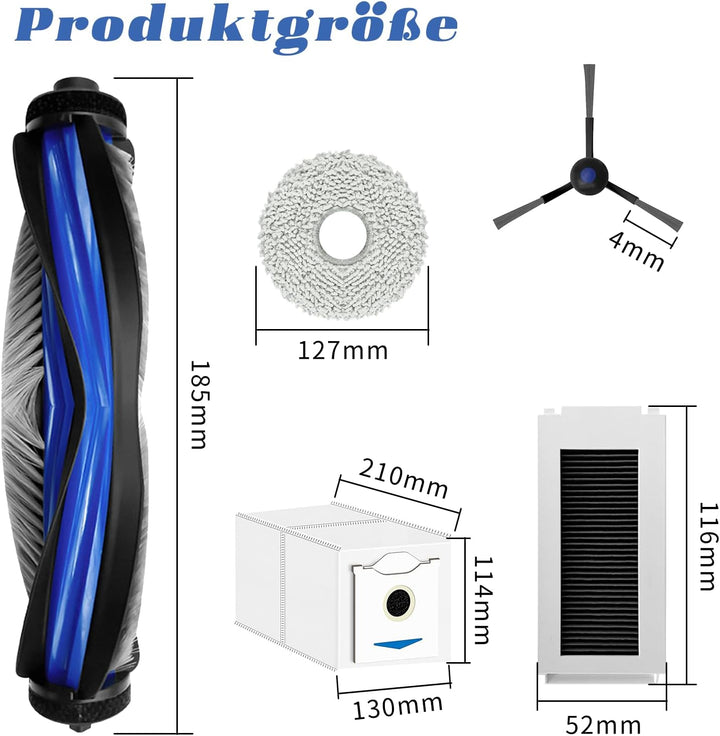 19 Stück Zubehörset für ECOVACS DEEBOT N30 PRO OMNI/N30 OMNI Saugroboter, 1 Hauptbürste, 4 Filter,4