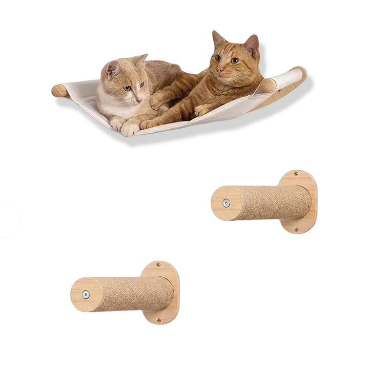 Kletterwand Katzen, Katzenbaum Hängematte, Katzen Kletterwand Set, Stabile Wandliege Katzenmöbel Mit