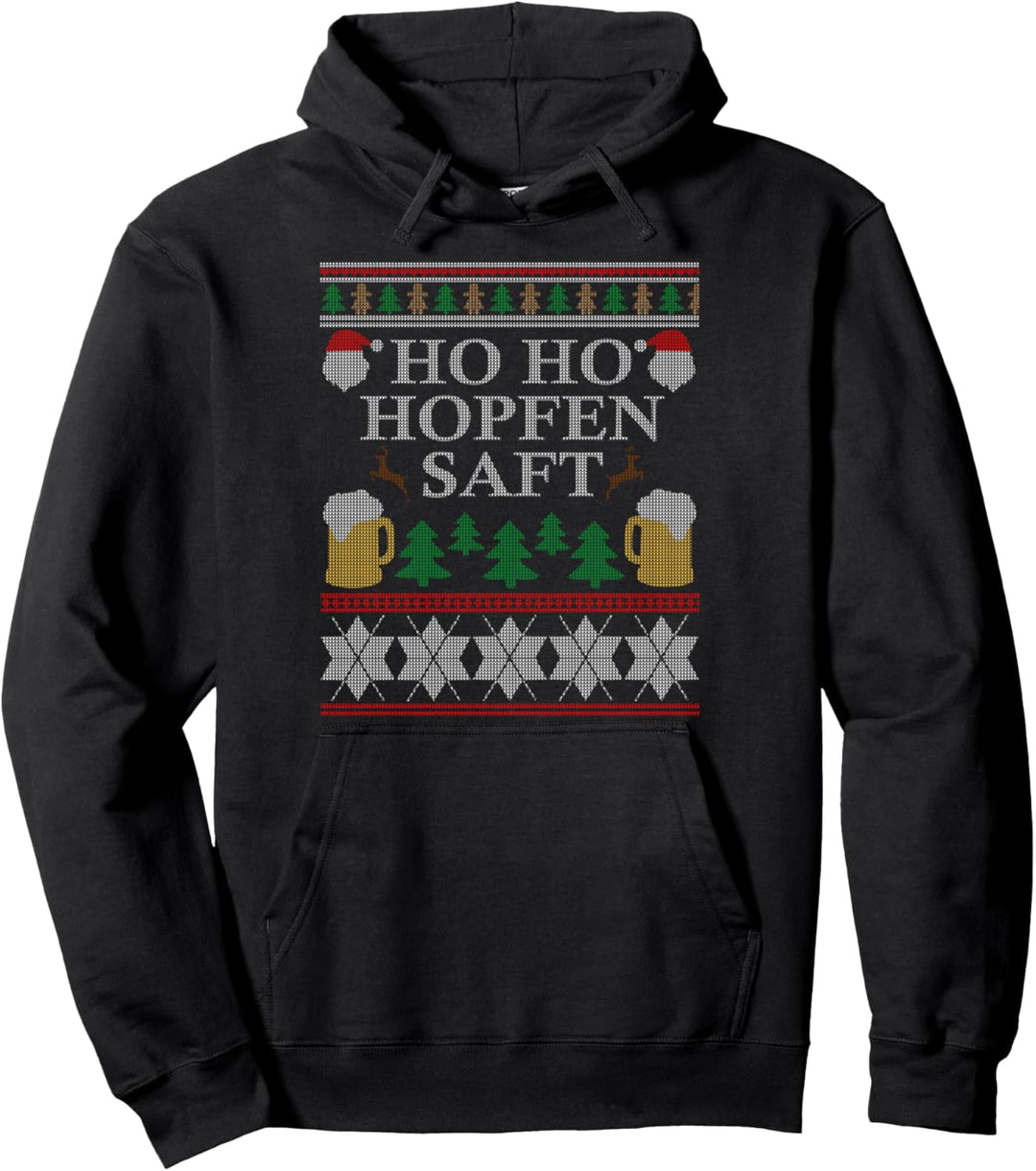 Ho Ho Hopfensaft Ugly Christmas Geschenk Outfit Biertrinker Pullover Hoodie
