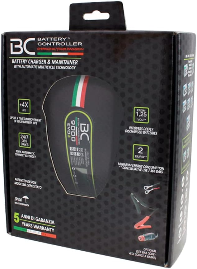 BC Battery Controller 700BC9000EP Motorrad Ladegerät Batterie 1 A / 9A - Blei-Säure + Monitor LCD, 1