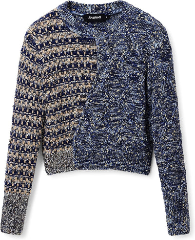 Desigual Damen Pullover Sweater S Blau, S Blau