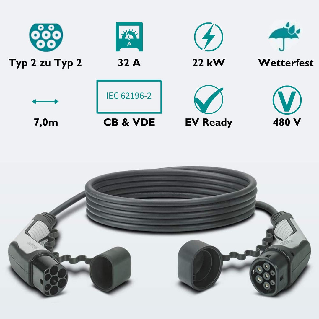 PHOENIX CONTACT Ladekabel Elektroauto Typ 2 (Mode 3) - EV Ladekabel 1628199 E-Auto und Hybrid - Typ