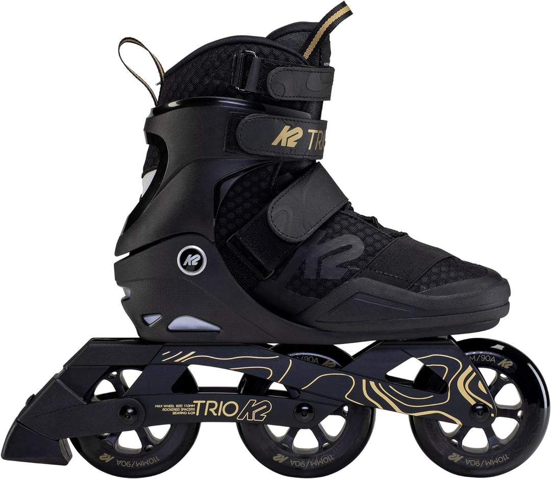 K2 Skates Unisex Inline Skates TRIO 110, black - gold, 30F0133 EU: 47 (UK: 11.5 / US: 12.5) black -